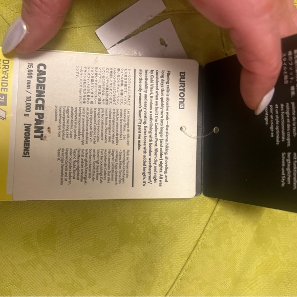 NWT Burton Cadence Snow pants in grass stain - Picture 7 of 11